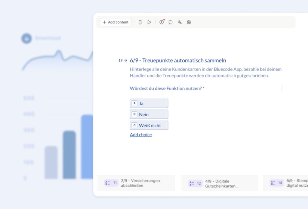 a screenshot of the suer research tool used to conduct the customer survey to get insights on customers loyalty expectations