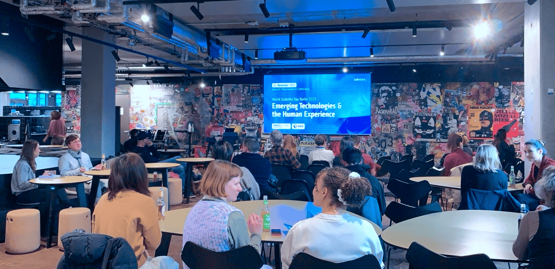 World Usability Day talk at the adesso office, showing a view of the presentation room.